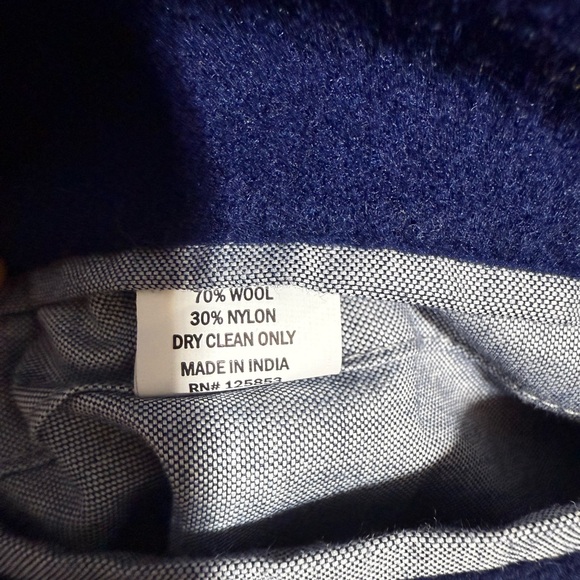 Men's Taylor Stitch The Telegraph Jacket in Blue Boiled Wool, Size 42 - Picture 6 of 7